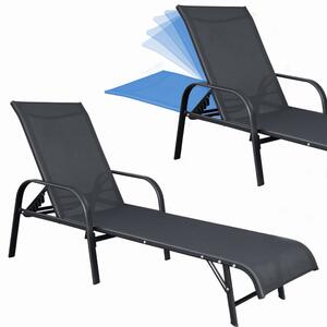 Șezlong de grădină cu spătar reglabil - ideal pentru relaxare
