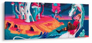 Tablou - Prinț și prințesa cu dragon (120x50 cm)
