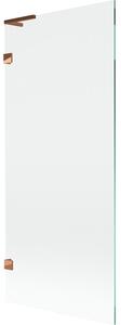 Mexen, Paravan de baie Mexen Lunar L cu 1 aripă 80 x 150 cm, transparent, auriu roz - 897L-080-000-60-00