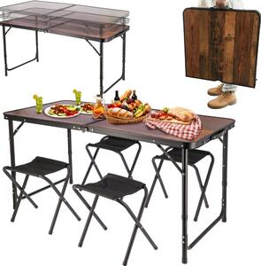 Set de camping pliabil - masă + 4 scaune