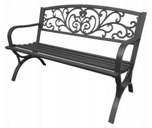 Bancă de grădină cu spătar ornamental - antracit