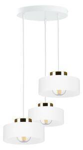 Lustră suspendată pe cablu IGNIA, 3xE27/60W/230V, alb/auriu