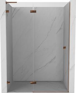 Mexen Lunar L, ușă de duș cu balamale pe stânga 135 cm, sticlă transparentă de 8 mm, profil auriu-roz, 834L-135-000-60-00-L