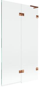 Mexen Lunar L, paravan de baie cu 2 aripi dreapta 100 x 150 cm, sticlă transparentă, auriu roz, 897L-100-100-60-00-P