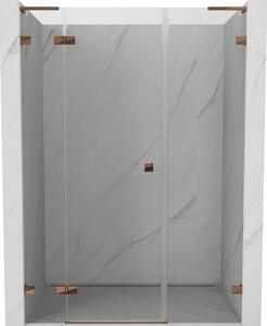 Mexen Lunar L, ușă de duș cu balamale stânga 125 cm, sticlă transparentă de 8 mm, profil auriu-roz, 834SL-125-050-60-00-L