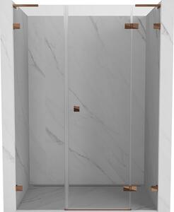 Mexen Lunar L, ușă de duș pivotantă dreapta 120 cm, sticlă transparentă de 8 mm, profil auriu-roz, 834SL-120-050-60-00-P