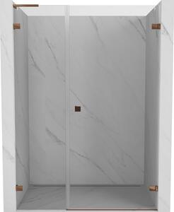 Mexen Lunar-B, ușă de duș cu balamale L dreapta 110 cm, sticlă transparentă de 8 mm, profil auriu roz, 832SL-110-050-60-00-P