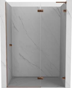 Mexen Lunar L, ușă de duș cu balamale pe dreapta 130 cm, sticlă transparentă de 8 mm, profil auriu-roz, 834L-130-000-60-00-P
