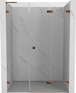 Mexen Lunar-F, ușă de duș pliabilă stânga, 115 cm, sticlă transparentă de 8 mm, profil auriu-roz, 836SL-115-050-60-00-P
