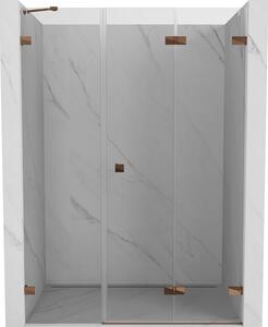 Mexen Lunar-F, ușă de duș pliabilă dreapta 110 cm, sticlă transparentă de 8 mm, profil auriu-roz, 836S-110-050-60-00-P