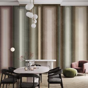 Tapet Dreptunghiuri verticale abstracte, rotunjite, cu textură, în nuanțe discrete de maro, bej și roz, Imagini de fundal unice, w09905 : Uwalls.ro