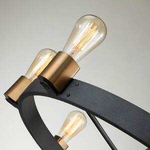 Quintiesse Silas candelabru, negru, opt surse, Ø 82,9cm, reglabil, Negru, Camera de zi / sufragerie, Metal
