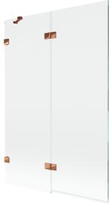 Mexen Lunar, paravan de cadă cu 2 aripi, stânga, 120 x 150 cm, sticlă transparentă, auriu-roz, 897-120-100-60-00-L