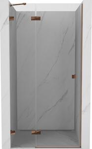 Mexen Lunar, ușă de duș cu balamale pe stânga 75 cm, sticlă transparentă de 8 mm, profil auriu-roz, 834-075-000-60-00-L
