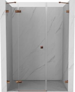 Mexen Lunar, ușă de duș cu balamale pe stânga 125 cm, sticlă transparentă de 8 mm, profil auriu-roz, 834S-125-050-60-00-L