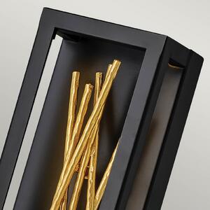 Quintiesse Styx aplică LED, neagră, 3.000 K 15 x 61cm, Negru, Camera de zi / sufragerie, Metal, Modern
