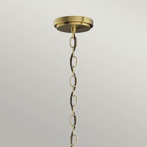 Quintiesse Roux suspendată, nuanțe alamă cu elemente sticlă, reglabil, Auriu / Alamă, Camera de zi / sufragerie, Metal