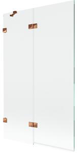 Mexen Lunar, paravan de cadă cu 2 aripi, stânga, 110 x 150 cm, sticlă transparentă, auriu-roz, 897-110-100-60-00-L