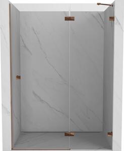 Mexen Lunar, ușă de duș cu balamale pe dreapta 130 cm, sticlă transparentă de 8 mm, profil auriu-roz, 834-130-000-60-00-P