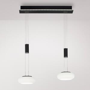 Q-Smart-Home Paul Neuhaus Q-ETIENNE suspendată LED 2s. neagră, reglabil, Negru, Camera de zi / sufragerie, Metal