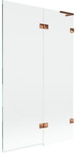 Mexen Lunar L, paravan de baie cu 2 aripi dreapta 110 x 150 cm, sticlă transparentă, auriu roz, 897L-110-100-60-00-P