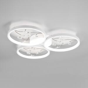 Trio Lighting Plafonieră cu LED-uri Groovy trei lumini albe 4.000K, reglabil, Alb, Camera de zi / sufragerie, Metal
