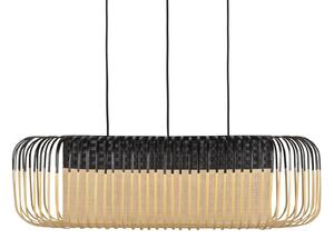 Forestier Bamboo oval M pendul negru/natural, reglabil, Negru, Camera de zi / sufragerie, Bamboo, Design