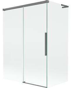 Mexen Rox, paravan de cadă cu 2 aripi, tip L, 120 + 70 x 150 cm, sticlă transparentă de 8 mm, profil grafit, 8C9L-120-070-95-00
