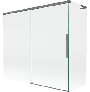 Mexen Rox, paravan de cadă cu 2 aripi, tip L, 170 + 75 x 150 cm, sticlă transparentă de 8 mm, profil grafit, 8C9L-170-075-95-00