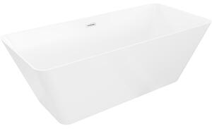 Mexen Velo Slim, cadă independentă 170 × 75 cm, alb lucios, preaplin din oțel, 52811707500-97