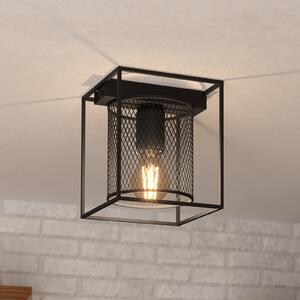 EGLO Catterick plafonieră, neagră, un abajur tip cușcă, reglabil, Negru, Camera de zi / sufragerie, Metal, Modern