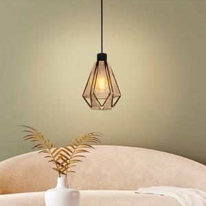 EGLO Adwickle lampă suspendată, un abajur fire naturale, reglabil, Maro / Rugină, Camera de zi / sufragerie, Țesătură / Textil, Modern