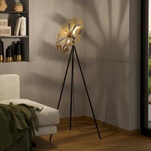 EGLO Castanuelo lampadar, negru/auriu, Auriu / Alamă, Camera de zi / sufragerie, Metal, Modern