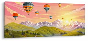 Tablou - Baloane deasupra unui peisaj (120x50 cm)