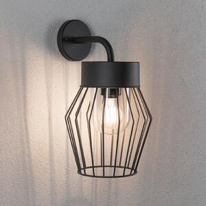 Paulmann Lanka - lampă de perete pentru exterior cu design colivie, reglabil, Negru, Metal