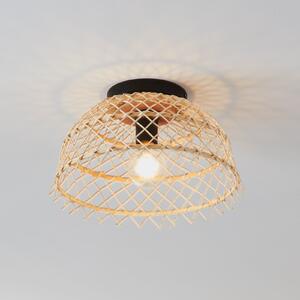 EGLO Ausnby plafonieră cu țesătură din lemn, natural, reglabil, Lemn, Camera de zi / sufragerie, Lemn, Casă de țară / Rustic