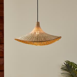 EGLO Haxey lampă suspendată abajur bambus, Ø 50 cm, reglabil, Lemn, Camera de zi / sufragerie, Bamboo, Casă de țară / Rustic