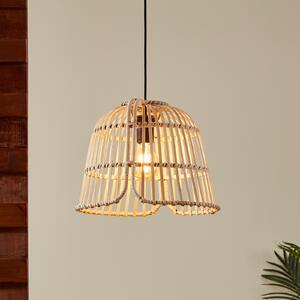 EGLO Glyneath lampă suspendată abajur bambus, Ø 37,5 cm, reglabil, Lemn, Camera de zi / sufragerie, Bamboo, Casă de țară / Rustic