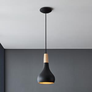 EGLO Lampă suspendată Sabinar, 1 lumină, negru, Ø 18 cm, reglabil, Negru, Camera de zi / sufragerie, Metal, Scandinavă