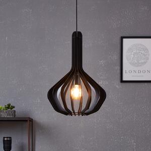 EGLO Lampă suspendată Velasco în negru, Ø 38 cm, reglabil, Negru, Camera de zi / sufragerie, Metal, Modern