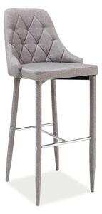 Scaun bar TRIX H-1, gri, stofă/metal, 46x42x109 cm