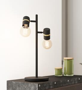 EGLO Lampă de masă Lurone, negru, două lumini, Negru, Camera de zi / sufragerie, Metal, Modern