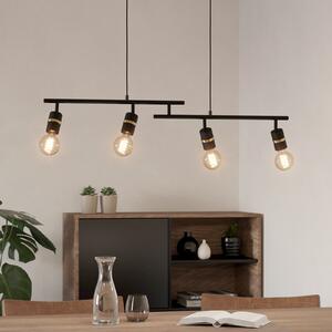EGLO Suspensie Lurone, negru, patru lumini, reglabil, Negru, Camera de zi / sufragerie, Metal, Modern