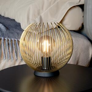 EGLO Lampă de masă Venezuela, abajur din tije aur, Auriu / Alamă, Camera de zi / sufragerie, Metal, Modern, glob