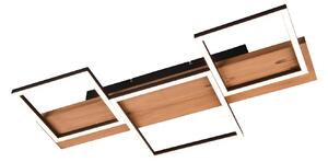 Trio Lighting Plafonieră Harper LED cu trei pătrate, reglabil, Lemn, Camera de zi / sufragerie, Metal