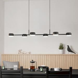 EGLO Clavellina LED suspendat, negru, șase lumini, reglabil, Negru, Camera de zi / sufragerie, Metal, Modern