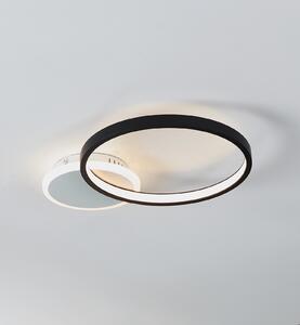 EGLO Plafonieră LED Gafares, aluminiu negru 41 cm telecomandă CCT, reglabil, Negru, Camera de zi / sufragerie, Metal, Modern, Plafon cu flacără multiplă