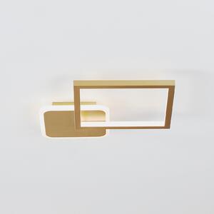 EGLO Plafonieră LED Gafares, aur, aluminiu, 33 cm telecomandă CCT, reglabil, Auriu / Alamă, Camera de zi / sufragerie, Metal, Modern, Plafon cu flacără multiplă