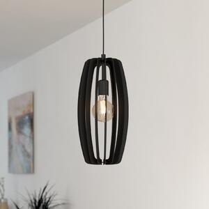EGLO Lampă suspendată Bajazzara, un abajur cu colivie, negru, reglabil, Negru, Camera de zi / sufragerie, Metal, Modern