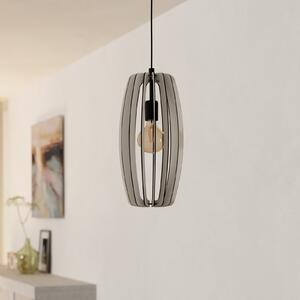 EGLO Lampă suspendată Bajazzara, un abajur cu colivie, culoare nisip, reglabil, Bej, Camera de zi / sufragerie, Metal, Modern